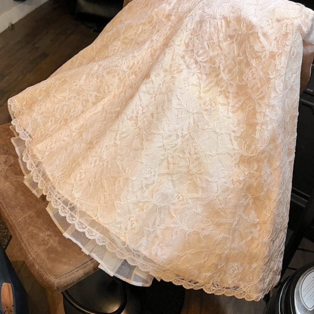 Baby Pink Vintage Lace Halter Dress - Picture 11 of 15